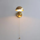 Nordic Copper Modern Wall Sconce Pull Chain Switch Axyaa LED Light