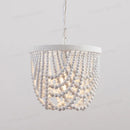 Axyaa Wooden Beads Chandelier White Mini Pendant Light for Bedroom & Kitchen