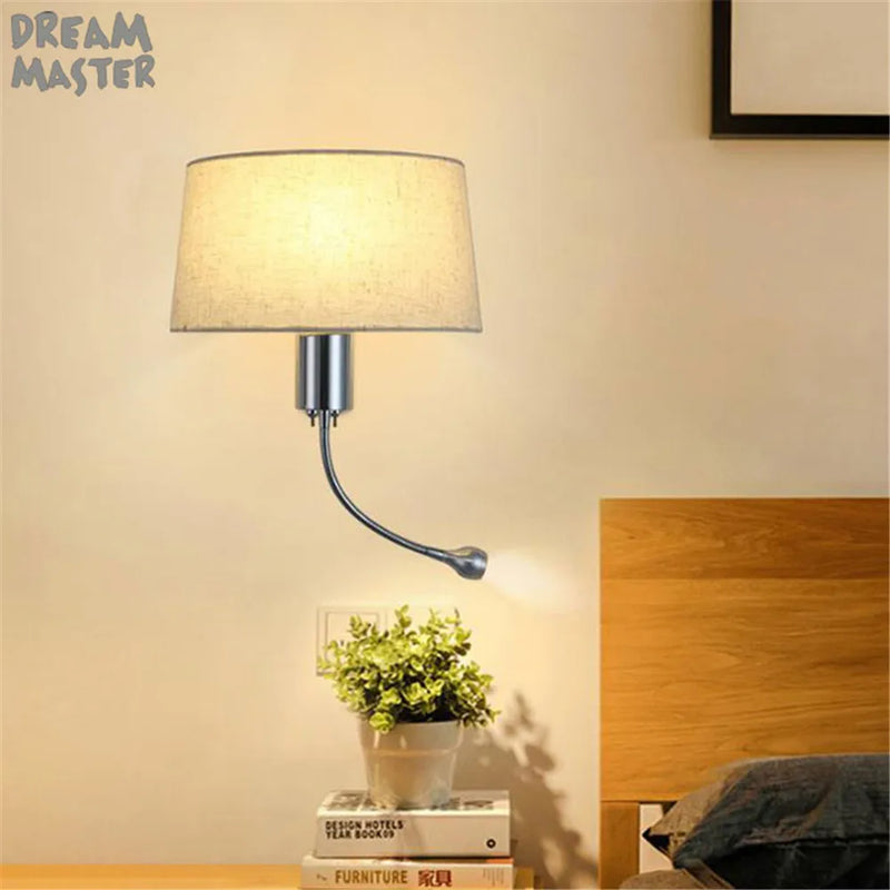 Axyaa Industrial LED Wall Sconce for Bedroom - Gooseneck Reading Lamp