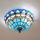 Axyaa Stained Glass Round Ceiling Light for Asile, Bedroom, Kitchen