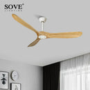 Axya Modern Wood Ceiling Fan Without Light and Remote Control