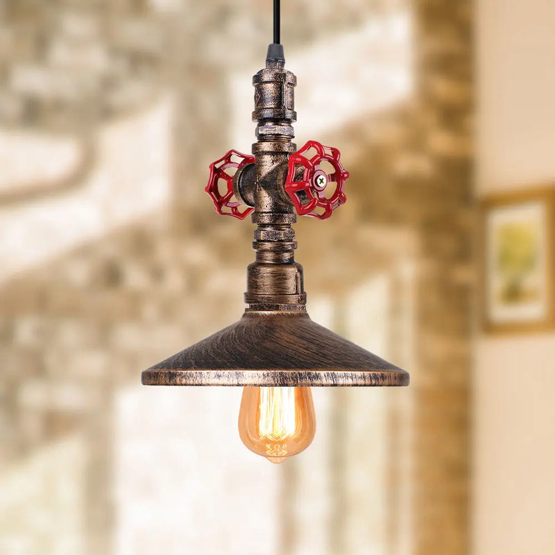 Axya Loft Industrial Iron Water Pipe Pendant Lamp - Retro E27 LED Hanging Light