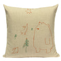 Axyaa Nordic Bear Cushion Cover 45x45cm Cute Cartoon Animal Pillow Case