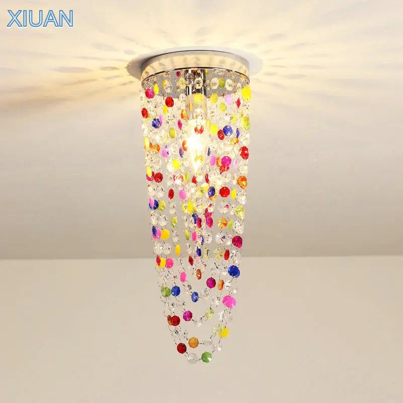 Axyaa Colorful Crystal Ceiling Lights LED Surface Mount Hallway Lamp