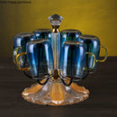 Axya Metal Cup Holder Set for 6 Glasses Embedded in Living Room Storage Rack