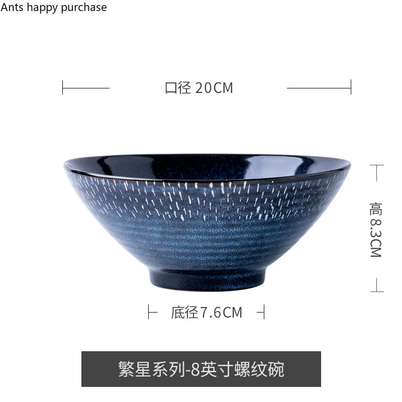 Axya Blue Ceramic Soup Bowl Set for Elegant Dining and Serving