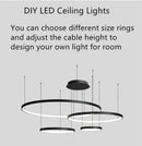 Axyaa Modern LED Ring Chandeliers for Interior Design Lighting