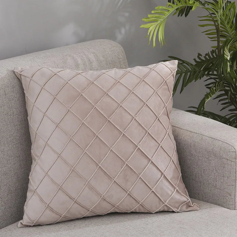 Velvet Geometric Cushion Cover by Axyaa - 45x45cm Pillowcase for Home Decor