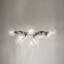 Axya Glass Chandelier: Nordic Smoky Gray Lamp for Living, Bedroom, Children's Room.