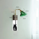 Axyaa Nordic Copper Wall Sconce LED Light with Toggle Switch Wood Canopy