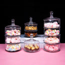 Axya Transparent Glass Candy Jar with Lid - Multi-layer Desktop Storage Solution