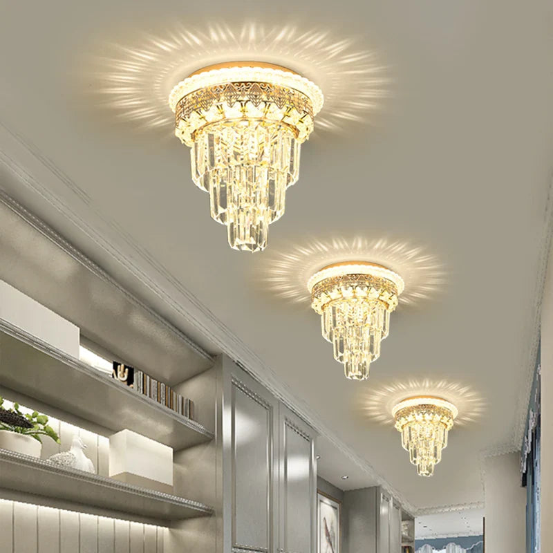 Axyaa Crystal Ceiling Chandelier for Home Lighting