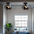 Axyaa World Map Globe Ceiling Light Cage in Modern Metal Wire Loft Design