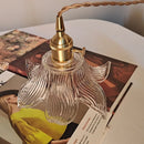 Axyaa Flower Glass LED Pendant Copper Hanging Light Nordic Modern Dining Bedroom Fixtures