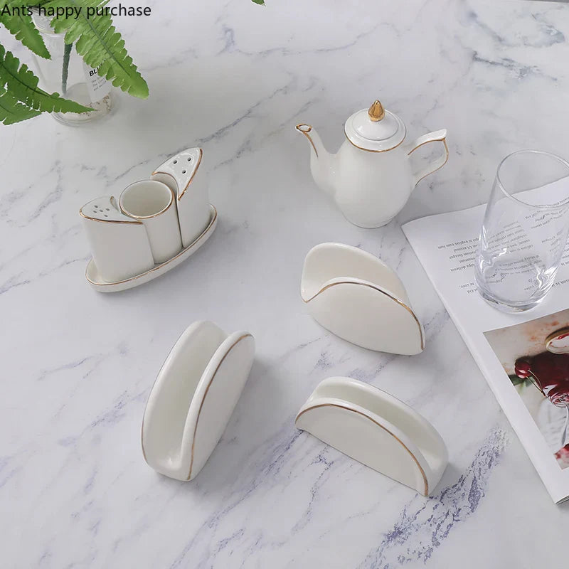 Axya Seasoning Jar Set: Hotel Restaurant Decor Milk Tank & Tissue Holder