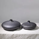Modern Black Strips Ceramic Vase by Axyaa - Handmade Home Decor & Artistic Flower Arrangement