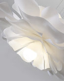 Axyaa White Flower Pendant Lamp: Elegant E27 Acrylic Lampshade for Bedroom and Living Room