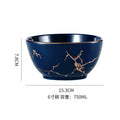 Axyaa Nordic Golden Marbling Ceramic Tableware Set for Dining