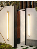 Axya Outdoor Wall Light: Modern Black & Gold Sconce for Porch, Garden, Villa