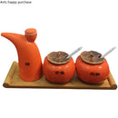 Axya Persimmon Ceramic Seasoning Jar Set