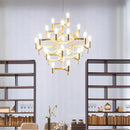 Axyaa Luxury Villa Chandelier Gold Silver Pendant Lighting