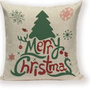 Axyaa Festive Santa Claus Christmas Tree Linen Throw Pillow Case