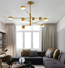 Axyaa Modern Black Gold White LED Chandelier for Home Décor
