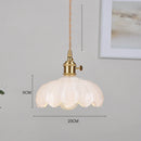 Axyaa Flower Glass LED Pendant Copper Hanging Light Nordic Modern Dining Bedroom Fixtures