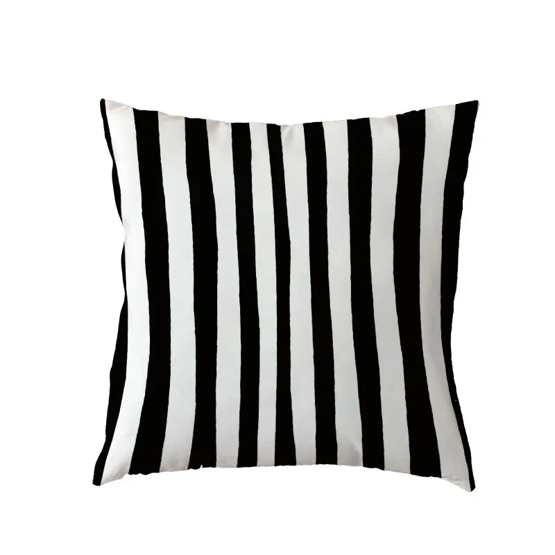 Zebra White Geometric Trilateral Watercolor Cushion Covers by Axyaa