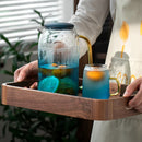 Axyaa Wooden Tray with Handle: Serve Dessert Tea Fruit Dinner in Style!