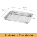 Axyaa Stainless Steel Food Storage Tray Baking Pan BBQ Oil Filter Grid Line Cooling Rack