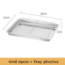 Axyaa Stainless Steel Food Storage Tray Baking Pan BBQ Oil Filter Grid Line Cooling Rack
