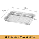 Axyaa Stainless Steel Baking Pan Cooling Rack Grid Bread Pastry Tray BBQ Oil Filter
