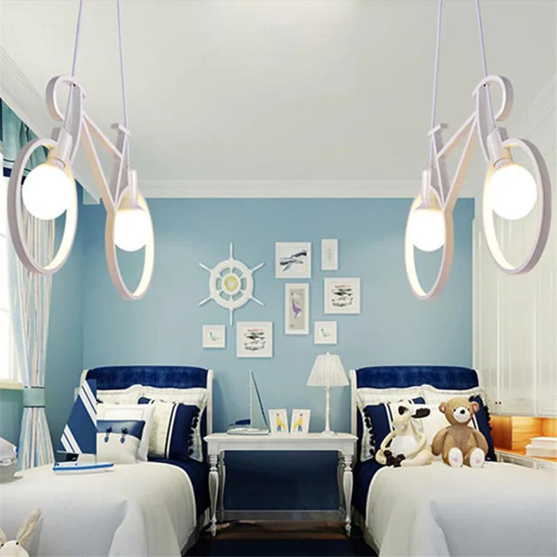 Axyaa Retro Bicycle Pendant Light | Industrial Kitchen Bar Restaurant Living Room Luminaire