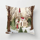 Axyaa Red Truck Christmas Tree Pattern Cushion Cover Home Decor 45X45CM