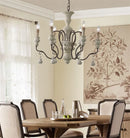 Axyaa Rustic Iron Pendant Chandelier: Vintage White Wooden Industrial Lighting Fixtures