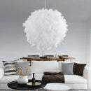 Axyaa Modern White Feather Pendant Light for Bedroom and Study Room