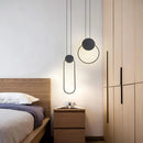 Axya Black Ring Pendant Lamp with Dimmable LED Light