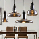 Axyaa Smoke Glass Pendant Light for Dining Bedroom Mall Kitchen Island Industrial Decor