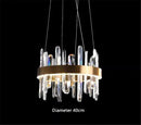 Axyaa Gold LED Chandelier: Modern Crystal Dining Room Lighting