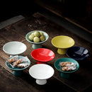 Axya Ceramic Refreshment Tray with Tall Feet