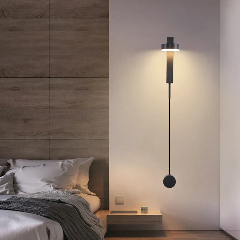 Axyaa Rotating LED Wall Lamp | Black Gold Indoor Lighting Fixture for Bedroom & Living Room