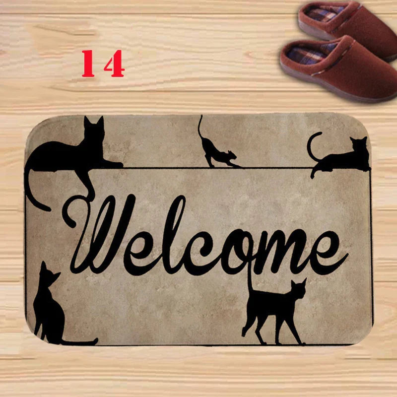 Axyaa Charming Cats Memory Foam Bath Mat - Anti-slip Coral Personalized Doormat