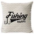 Axyaa Best Memories Happy Camper Cushion Cover - Bedroom Sofa Home Decor