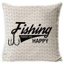 Axyaa Best Memories Happy Camper Cushion Cover - Bedroom Sofa Home Decor