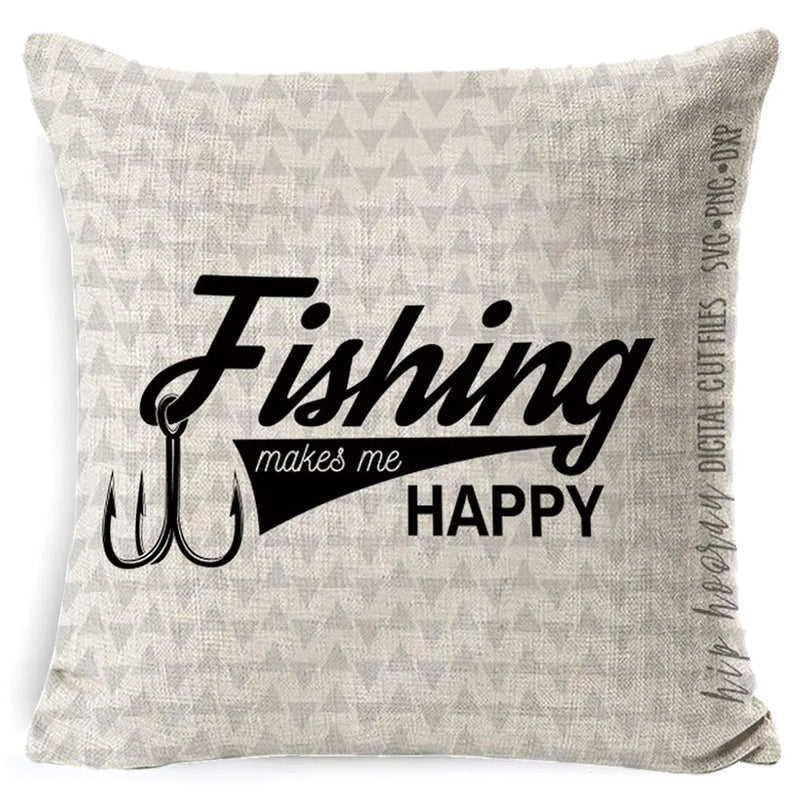 Axyaa Best Memories Happy Camper Cushion Cover - Bedroom Sofa Home Decor
