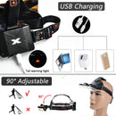 Axya COB LED Headlamp: USB Rechargeable, Waterproof, High Lumen Head Torch