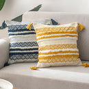 Axyaa Boho Decor Tufted Jacquard Pillow Cover for Home Sofa Bed