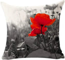 Axyaa Red Poppy Watercolor Cushion Cover