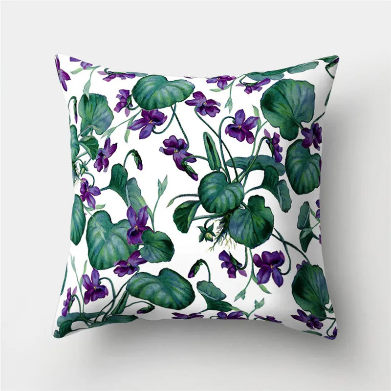 Axyaa Tropical Plants & Hibiscus Flower Pillow Cover Collection